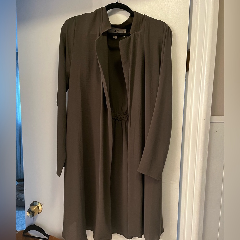 Army green chiffon jacket size L